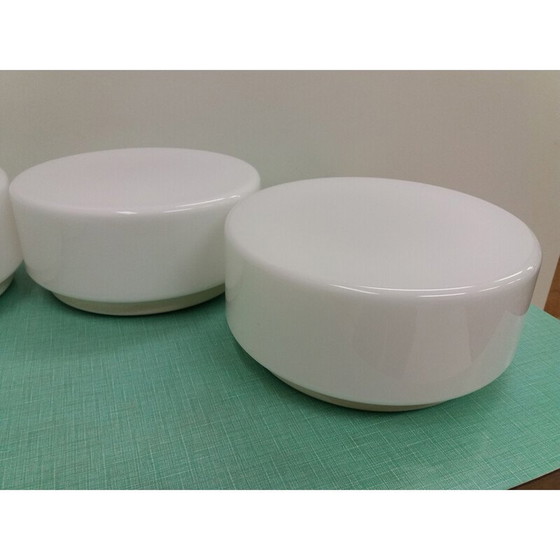 Image 1 of Ensemble de 4 plafonniers vintage en métal et verre par Drupol, Tchécoslovaquie 1970