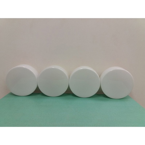 Image 1 of Ensemble de 4 plafonniers vintage en métal et verre par Drupol, Tchécoslovaquie 1970