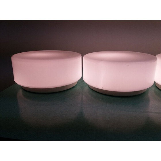 Image 1 of Ensemble de 4 plafonniers vintage en métal et verre par Drupol, Tchécoslovaquie 1970