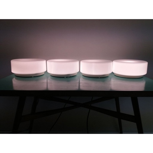 Ensemble de 4 plafonniers vintage en métal et verre par Drupol, Tchécoslovaquie 1970