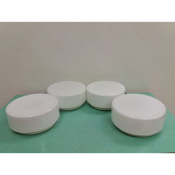 Image 1 of Ensemble de 4 plafonniers vintage en métal et verre par Drupol, Tchécoslovaquie 1970