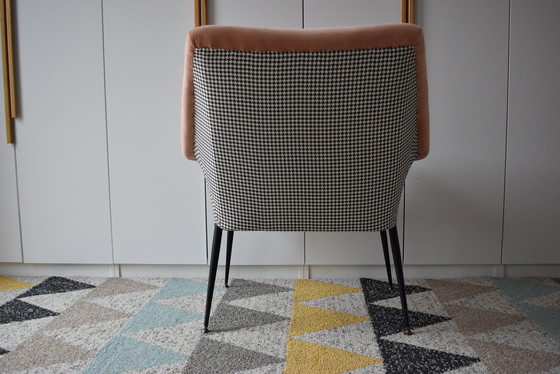 Image 1 of Fauteuil Vintage Shell, 1960S, Deutsche Democratische Republic, entièrement restauré, velours saumoné