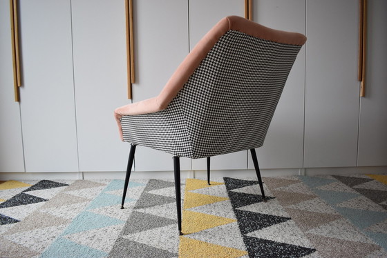 Image 1 of Fauteuil Vintage Shell, 1960S, Deutsche Democratische Republic, entièrement restauré, velours saumoné