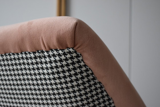 Image 1 of Fauteuil Vintage Shell, 1960S, Deutsche Democratische Republic, entièrement restauré, velours saumoné