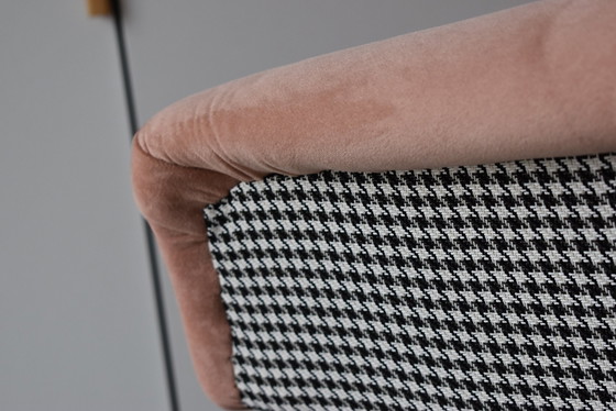 Image 1 of Fauteuil Vintage Shell, 1960S, Deutsche Democratische Republic, entièrement restauré, velours saumoné