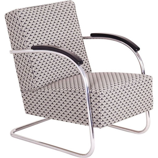 Fauteuil gris vintage par Mucker Melder, Tchécoslovaquie années 1930