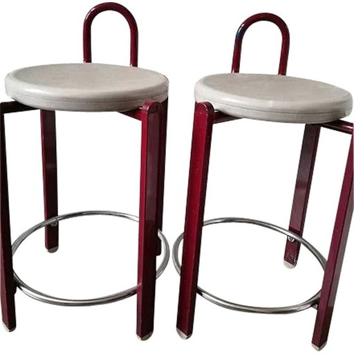Paire de tabourets hauts vintage, 1989