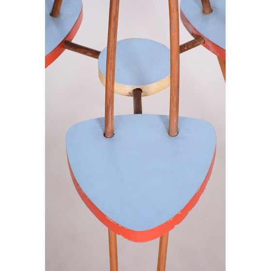 Image 1 of Porte-fleurs vintage en bois de hêtre et umakart, Tchécoslovaquie 1950