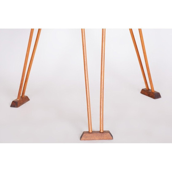 Image 1 of Porte-fleurs vintage en bois de hêtre et umakart, Tchécoslovaquie 1950