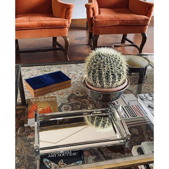 Image 1 of Plateau vintage en miroir de Jacques Adnet, France 1940-1950