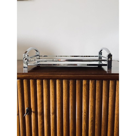 Image 1 of Plateau vintage en miroir de Jacques Adnet, France 1940-1950