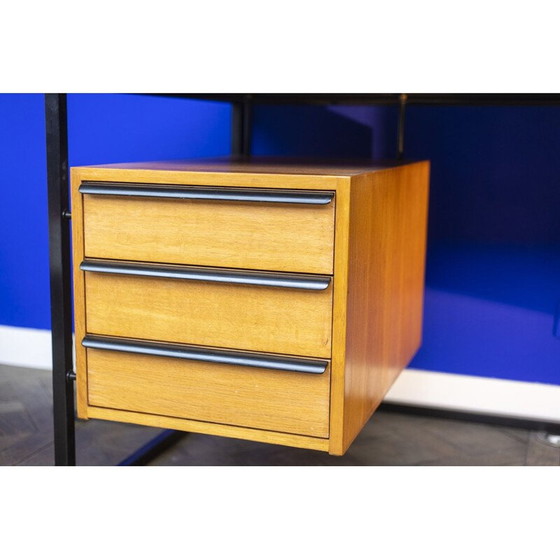 Image 1 of Bureau vintage en chêne et métal laqué, France 1970