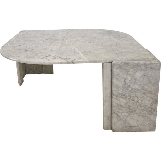 Image 1 of Table basse vintage en marbre en forme de goutte d'eau, Italie 1980