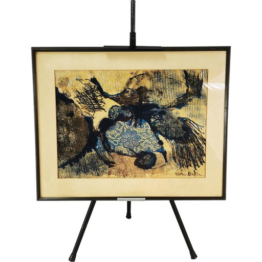 Lithographie vintage "Composition" de Grete Balle, Danemark 1972