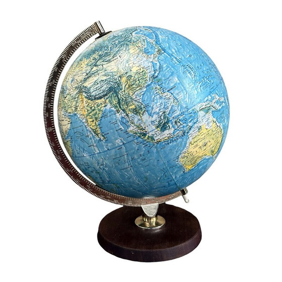 Image 1 of Lampe vintage en teck et laiton pour Scan Globe, Danemark 1970
