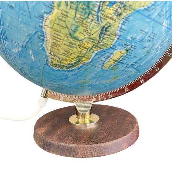 Image 1 of Lampe vintage en teck et laiton pour Scan Globe, Danemark 1970