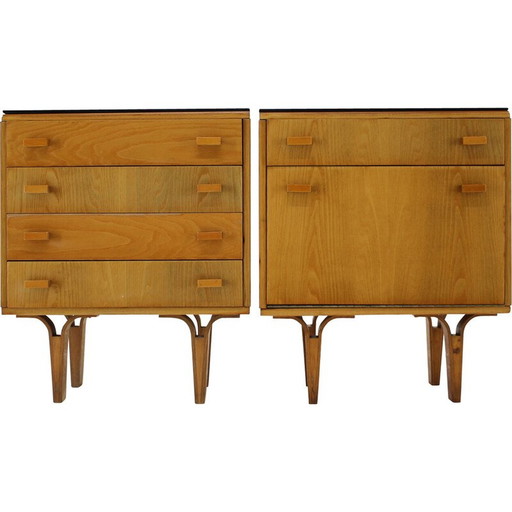 Paire de commodes vintage par Frantisek Mezulanik, Tchécoslovaquie 1960