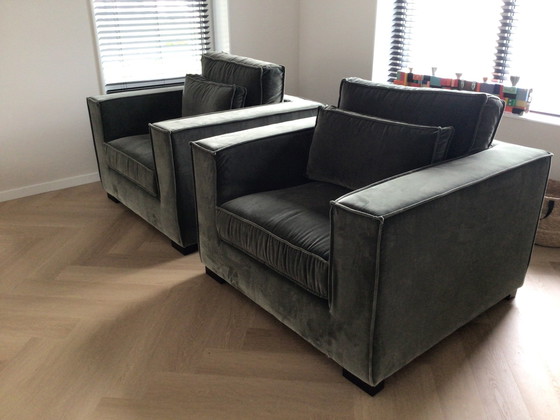 Image 1 of 2x Fauteuils en velours