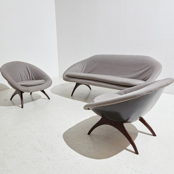 Image 1 of Ensemble de salon vintage 'Angelina' par Walter S. Chenery pour Lurashell, 1960