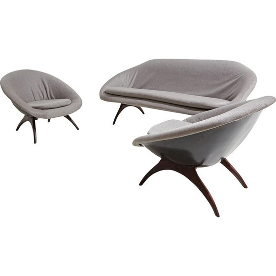Image 1 of Ensemble de salon vintage 'Angelina' par Walter S. Chenery pour Lurashell, 1960