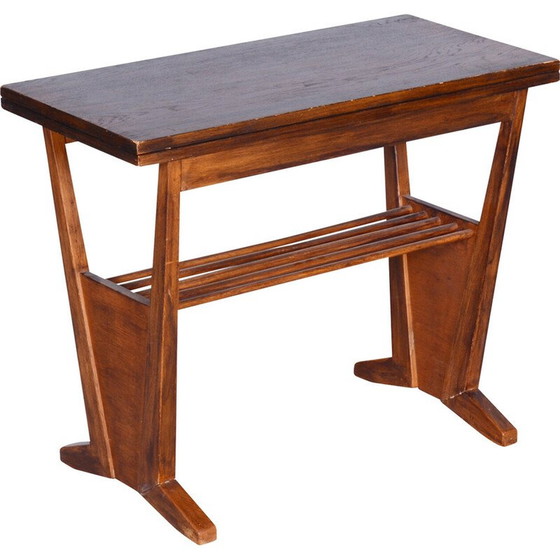 Image 1 of Table pliante vintage en chêne, Tchécoslovaquie 1950