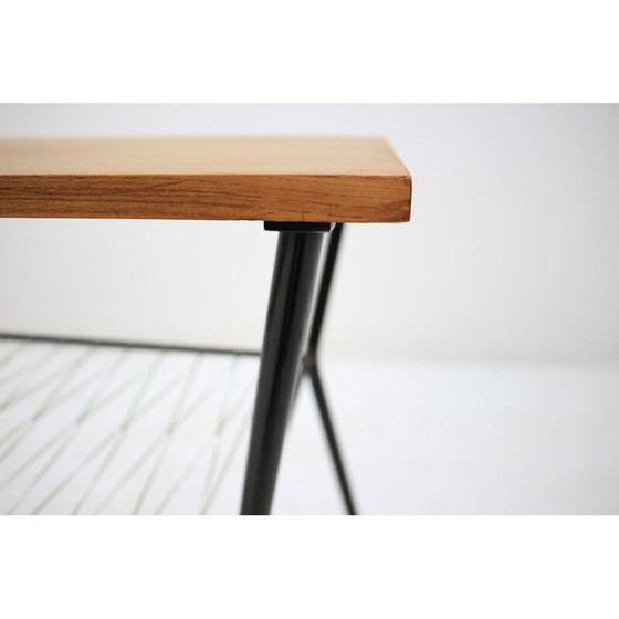 Image 1 of Table basse vintage en chêne et métal, tchèque 1960