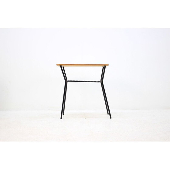 Image 1 of Table basse vintage en chêne et métal, tchèque 1960