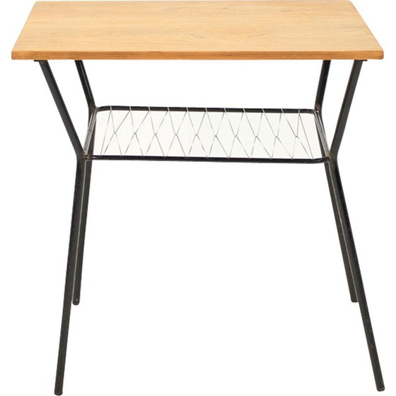 Image 1 of Table basse vintage en chêne et métal, tchèque 1960