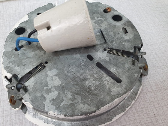 Image 1 of Plafonnier en verre dépoli blanc Rzb. Plafonnier vintage carré.