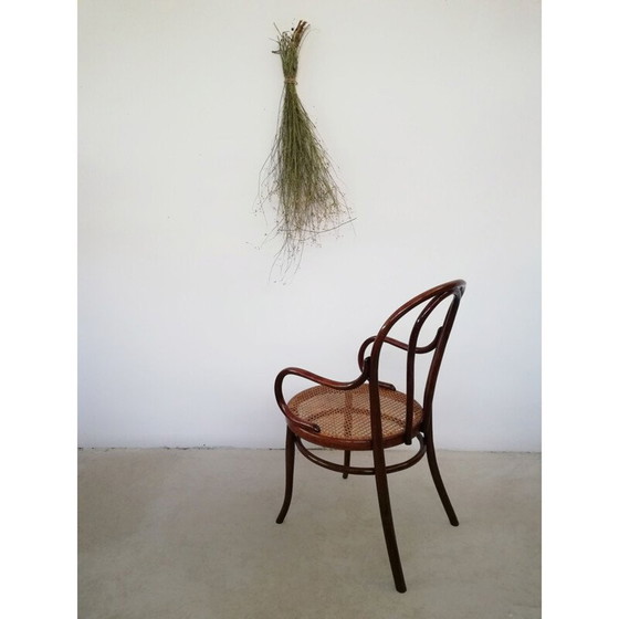 Image 1 of Fauteuil Thonet vintage en bois de hêtre et paille, années 1900