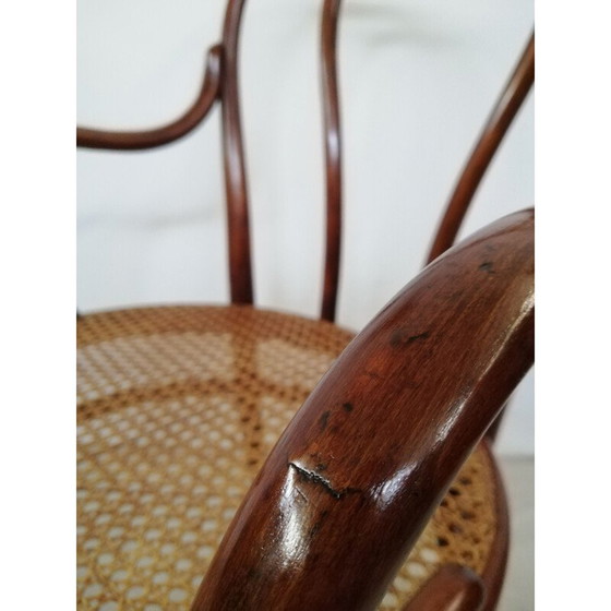 Image 1 of Fauteuil Thonet vintage en bois de hêtre et paille, années 1900
