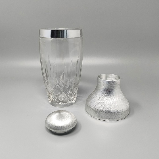 Image 1 of 1960S Gorgeous Cut Crystal Cocktail Shaker With Ice Bucket By Arir. Fabriqué en Italie.