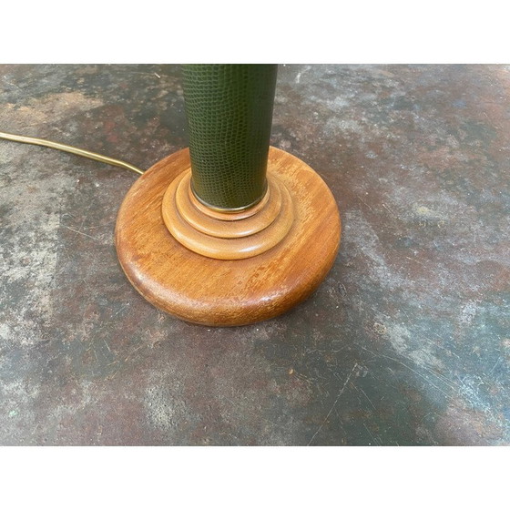 Image 1 of Lampe vintage en simili cuir vert, 1970