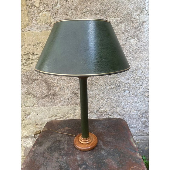 Image 1 of Lampe vintage en simili cuir vert, 1970