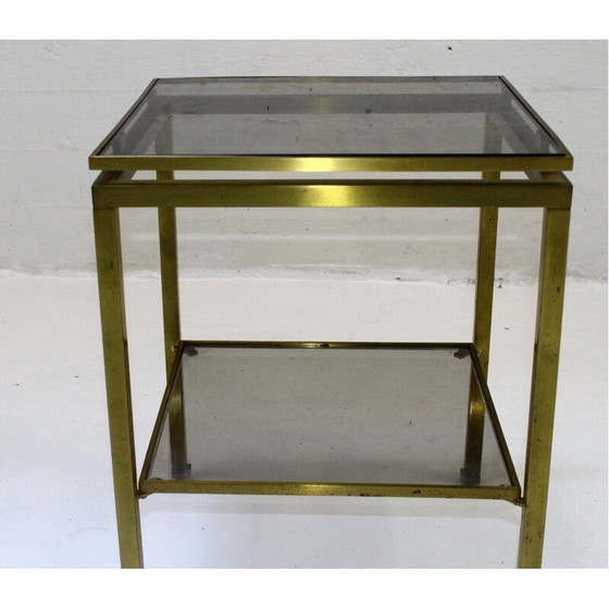 Image 1 of Table d'appoint vintage en laiton par Guy Lefevre
