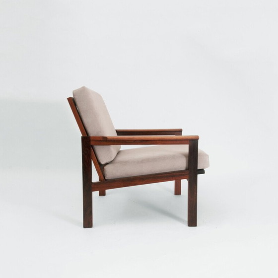 Image 1 of Fauteuil vintage "Capella" en palissandre et cuir par Illum Wikkelsø, Danemark 1959