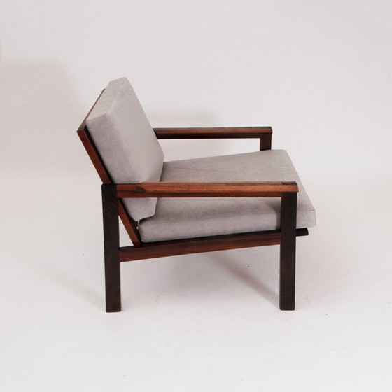 Image 1 of Fauteuil vintage "Capella" en palissandre et cuir par Illum Wikkelsø, Danemark 1959
