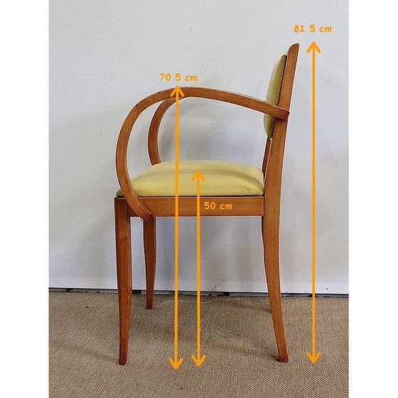 Image 1 of Paire de fauteuils bridge vintage en hêtre massif, 1950-1960