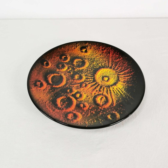 Image 1 of Plaque murale vintage en céramique Op Art par Libero Cellarosi, Italie 1970