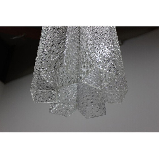 Image 1 of Plafonnier vintage en métal et verre par Kamenický Šenov