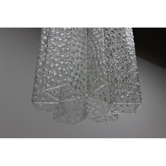 Image 1 of Plafonnier vintage en métal et verre par Kamenický Šenov