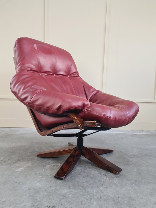 Chaise longue pivotante en cuir de Gerald Easden pour Module Furniture, années 1960