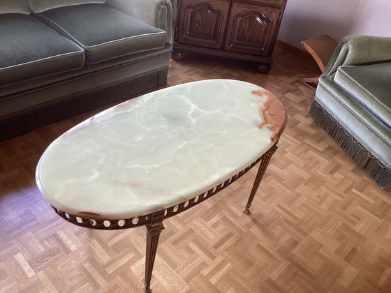 Image 1 of Table basse en marbre onyx