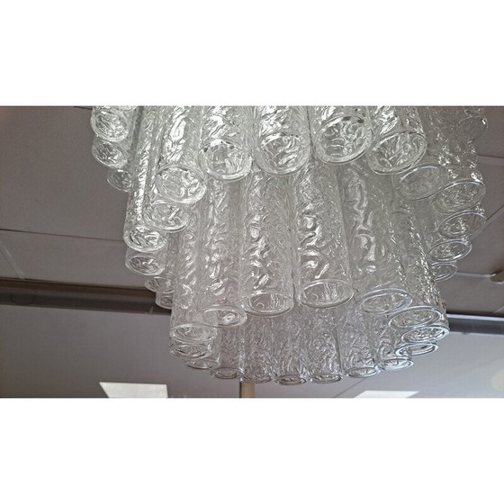 Image 1 of Lustre vintage italien en verre de Murano par Toni Zuccheri pour Venini, 1960s