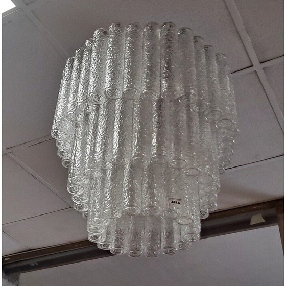 Image 1 of Lustre vintage italien en verre de Murano par Toni Zuccheri pour Venini, 1960s