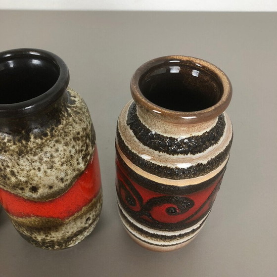 Image 1 of Ensemble de 4 vases en céramique vintage par Scheurich, Allemagne 1970