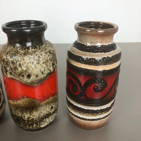 Image 1 of Ensemble de 4 vases en céramique vintage par Scheurich, Allemagne 1970