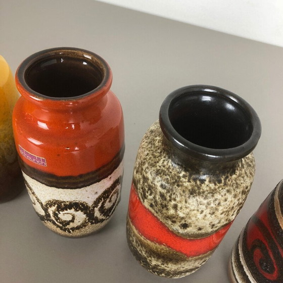 Image 1 of Ensemble de 4 vases en céramique vintage par Scheurich, Allemagne 1970