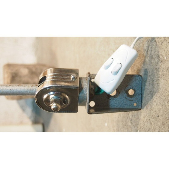 Image 1 of Lampe de bureau vintage chromée et métallique à double réglage, 1950