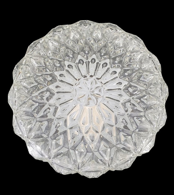 Image 1 of 2120 Plafonnier vintage en verre transparent